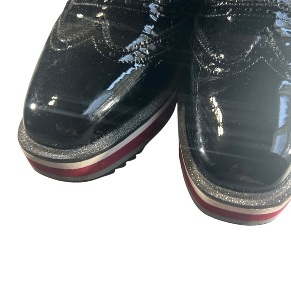 Johnston & Murphy Black and Red Platform Shoes - Picture 3 of 12